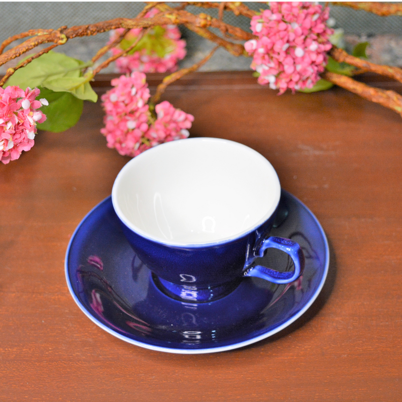 Oasis Blue Glazed Ceramic Cup Saucer Set - 1