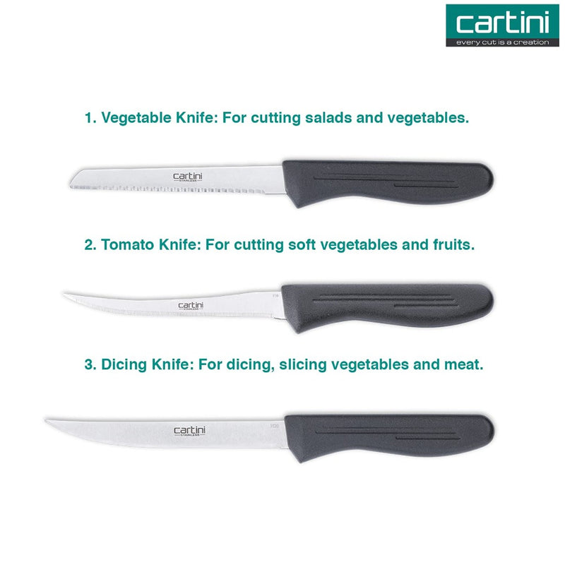Godrej Cartini Stainless Steel Kitchen Knife Kit - 5