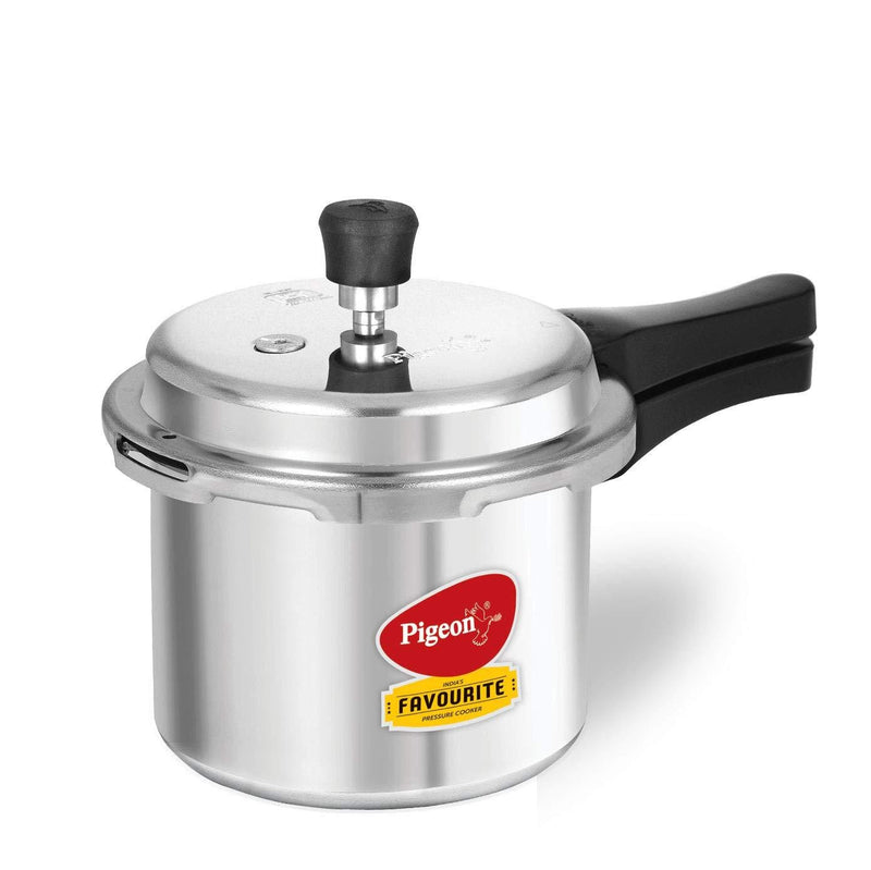Pigeon Favourite Induction Base Aluminium Pressure Cooker with Outer Lid, 3 Litres (Silver)