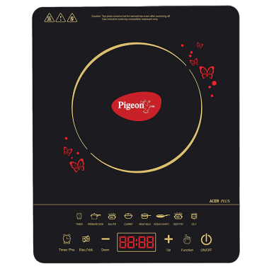 Pigeon Acer Plus Induction cooktop,1800 watts with Feather touch control, Black