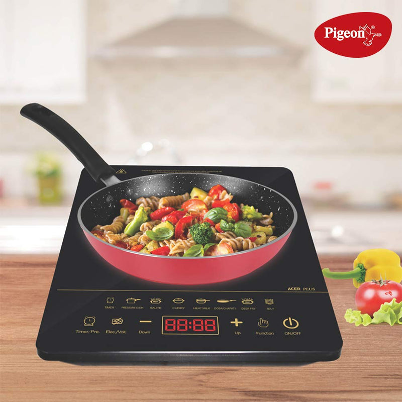 Pigeon Acer Plus Induction cooktop,1800 watts with Feather touch control, Black