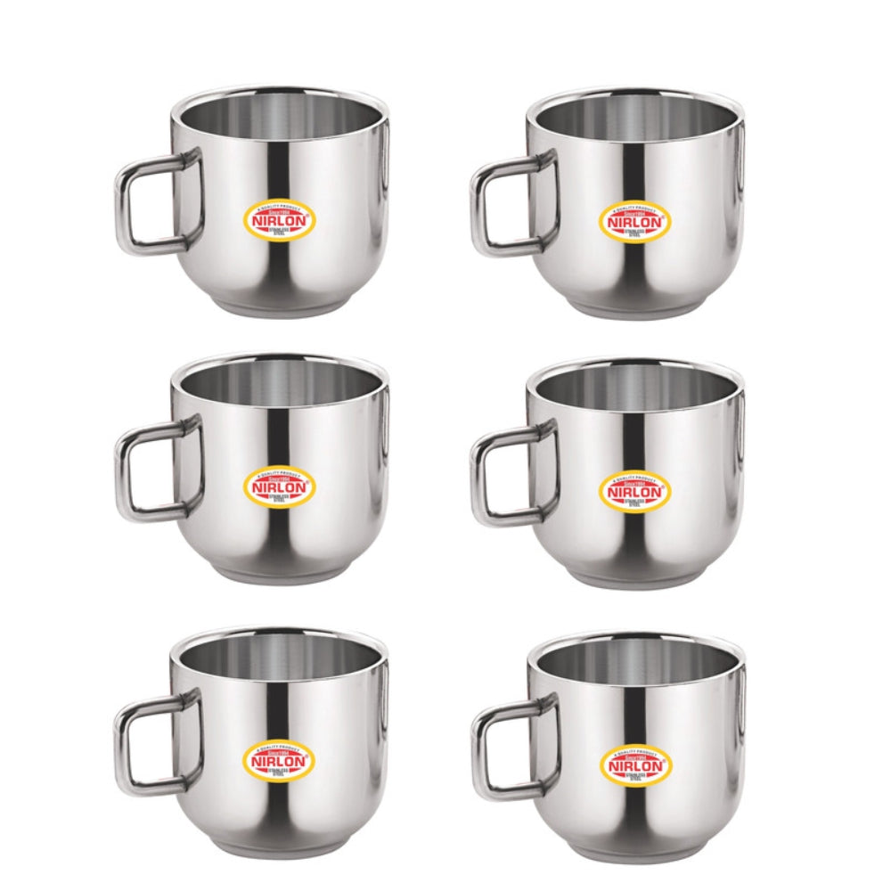 Nelcon Tea Set Nirlon Nelcon Stainless Steel 100 ML Small Tea Cup- Apple | Silver | S ...