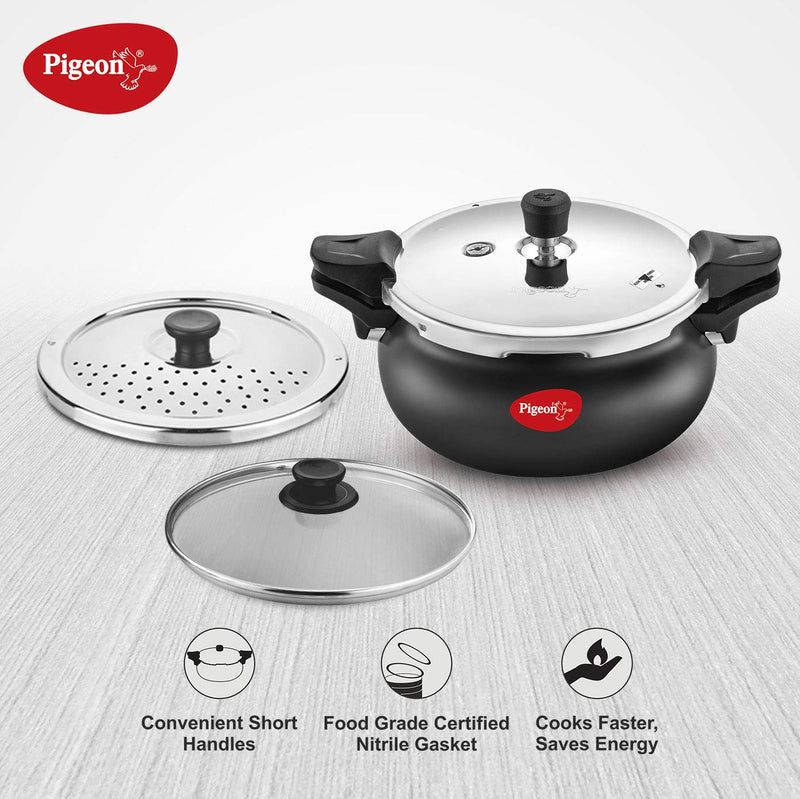 Pigeon Super Cooker - All in One - With 3 Lids (Cooker, Strainer and Glass Lid)