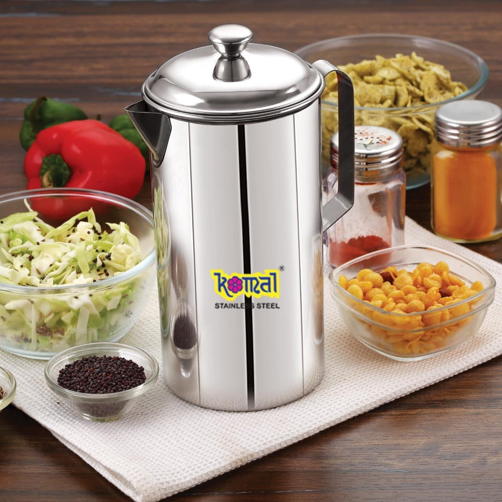 Komal Stainless Steel Kavla 1000 ML Oil Pot - 3