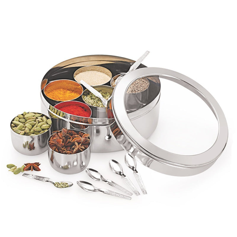 Komal Stainless Steel Masala Dabba With Acrelic Plate - 1