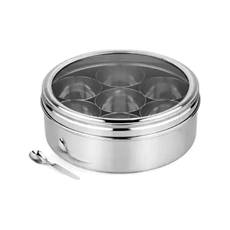 Komal Stainless Steel Masala Dabba With Acrelic Plate - 3