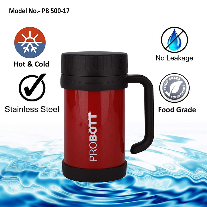 PROBOTT Thermosteel Vacuum Mug Java Mug 500ml -Red PB 500-17