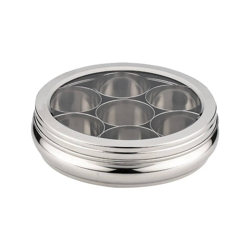 Decent Stainless Steel Deluxe Masala Dabba with Glass Lid - 4