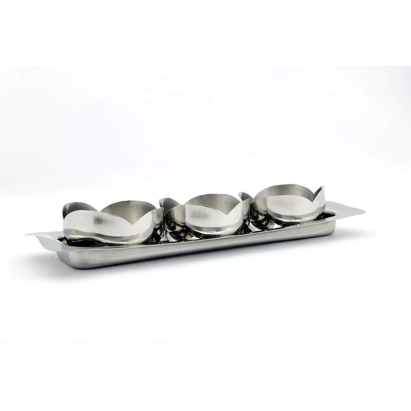 Shri & Sam Stainless Steel Tacos 3 Pcs Bowl Set with Tray - 3