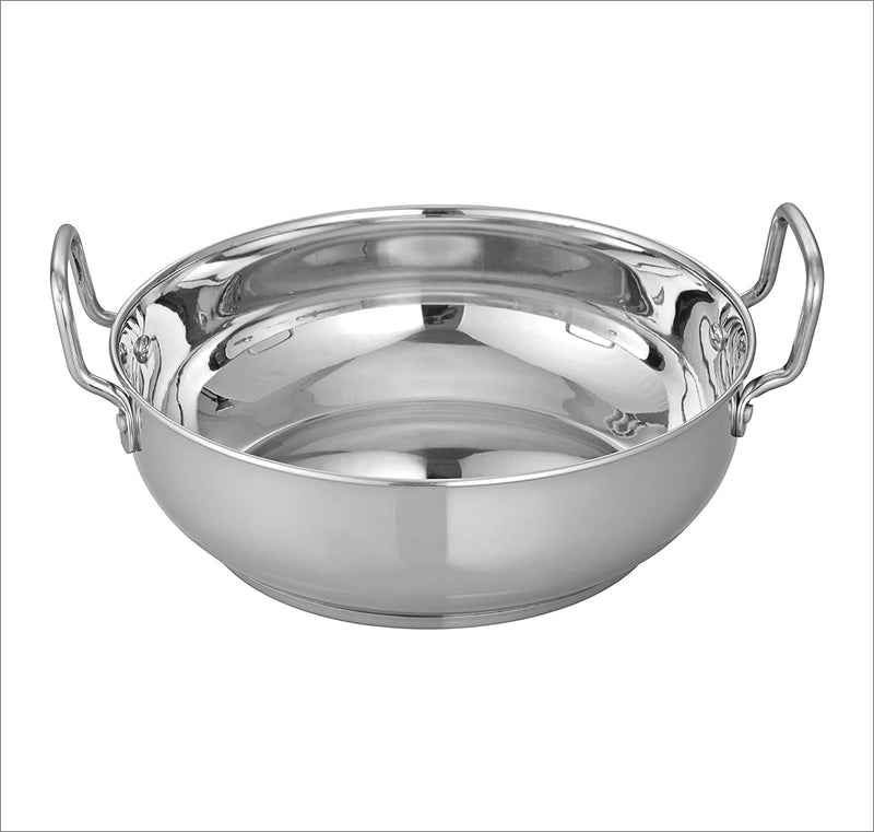 Bengani Stainless Steel Kadhai - Induction and Gas Compatible | Capacity 2L / 2.5L / 3.5L / 4L