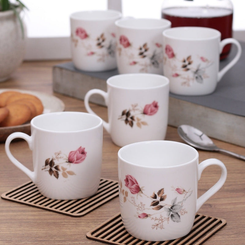 Clay Craft Ceramic Floral 200 ML Coffee & Tea Mugs - 1