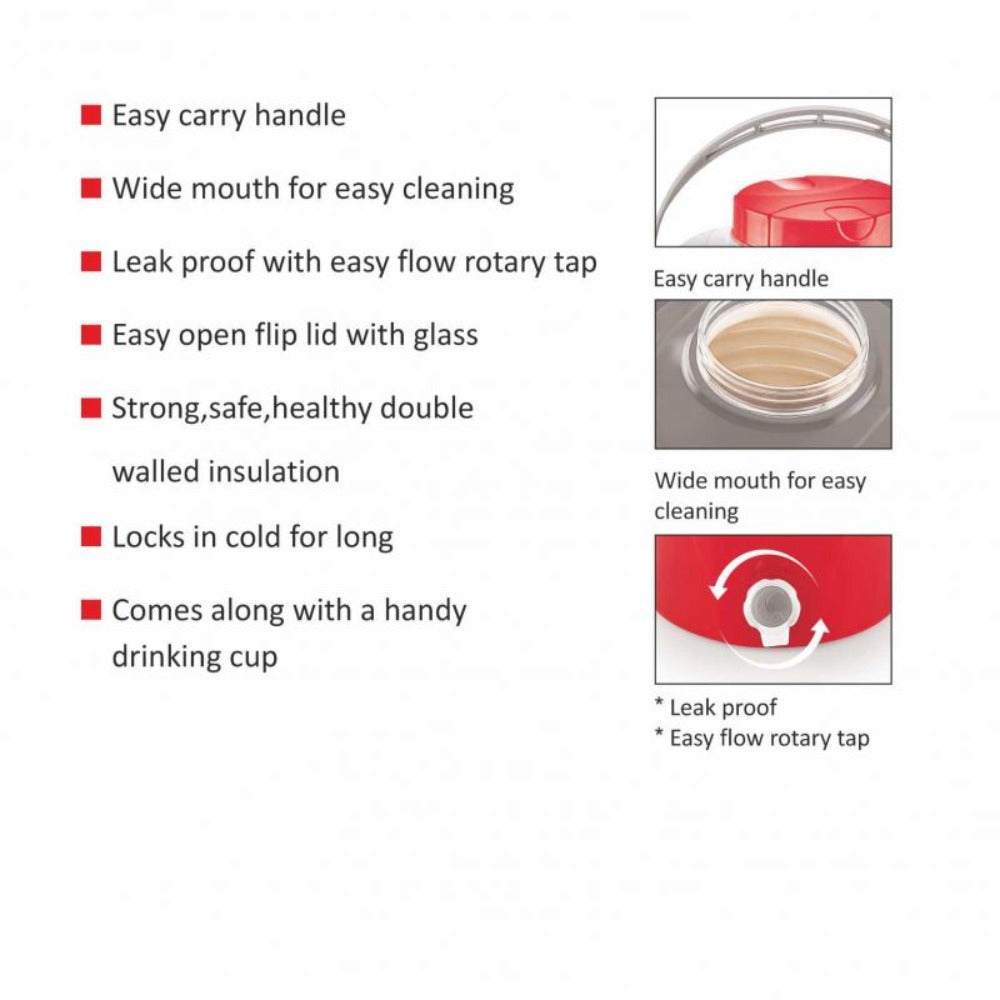 Cello Puro Cool Plastic Insulated Water Jug - 12