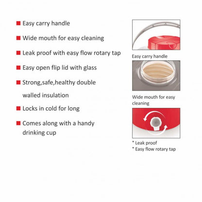 Cello Puro Cool Plastic Insulated Water Jug - 12