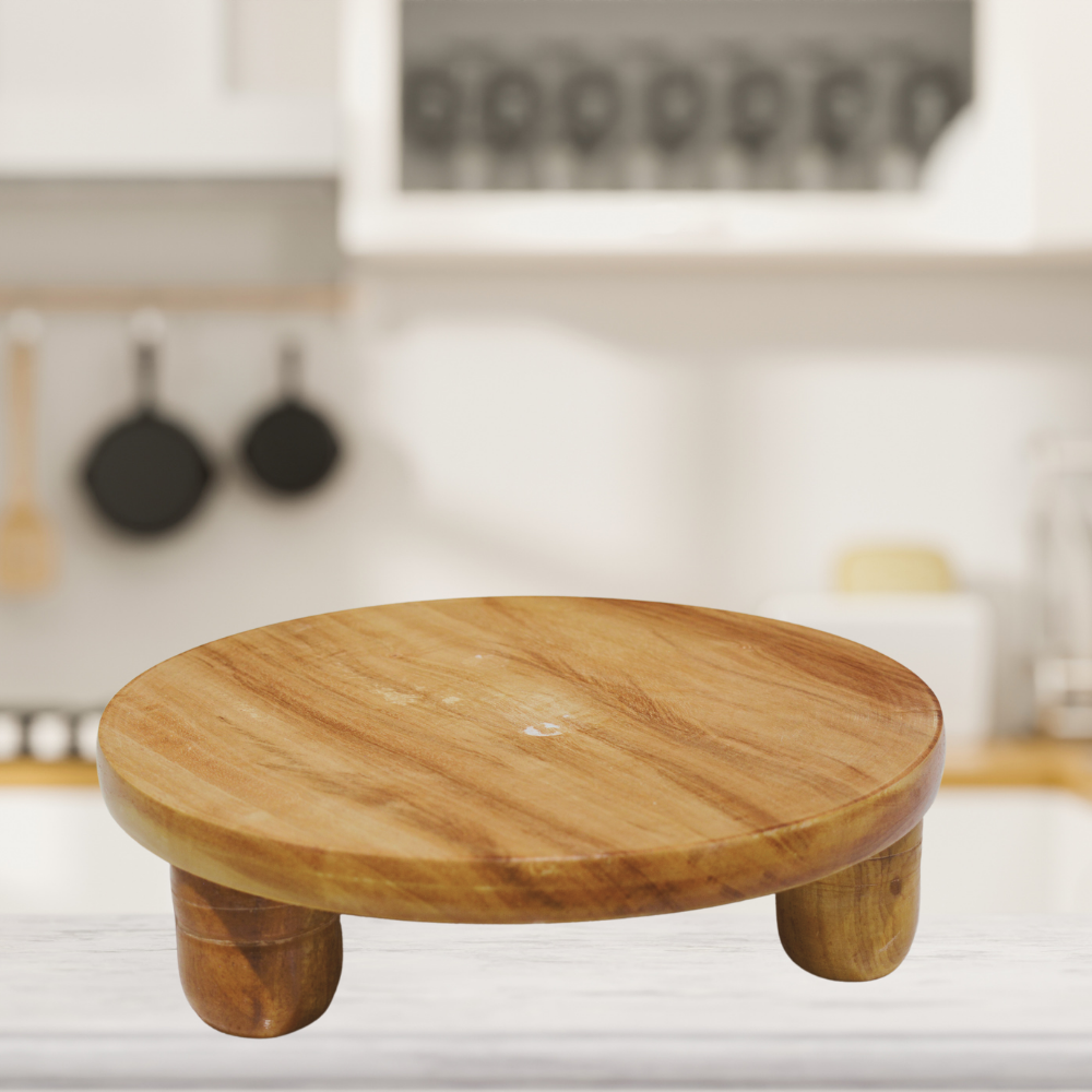 RasoiShop Wooden Chakla Bolong Heavy (No. 10) - 1