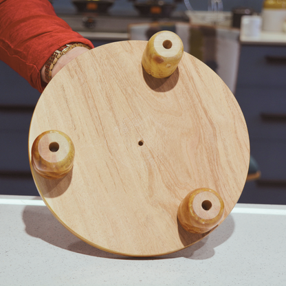 RasoiShop Wooden Chakla Bolong Heavy (No. 10) - 4