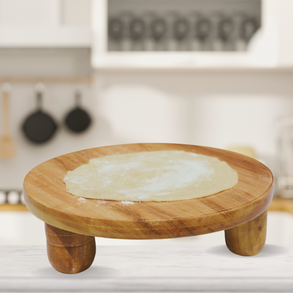 RasoiShop Wooden Chakla Bolong Heavy (No. 10) - 3