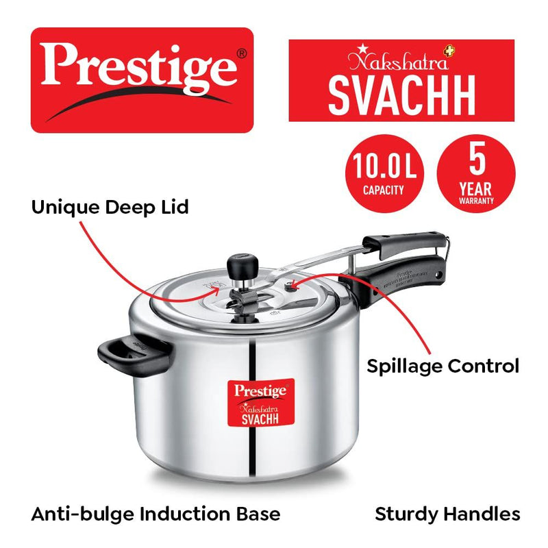 Prestige Nakshatra Plus Svachh Aluminium Inner Lid Pressure Cooker - 8