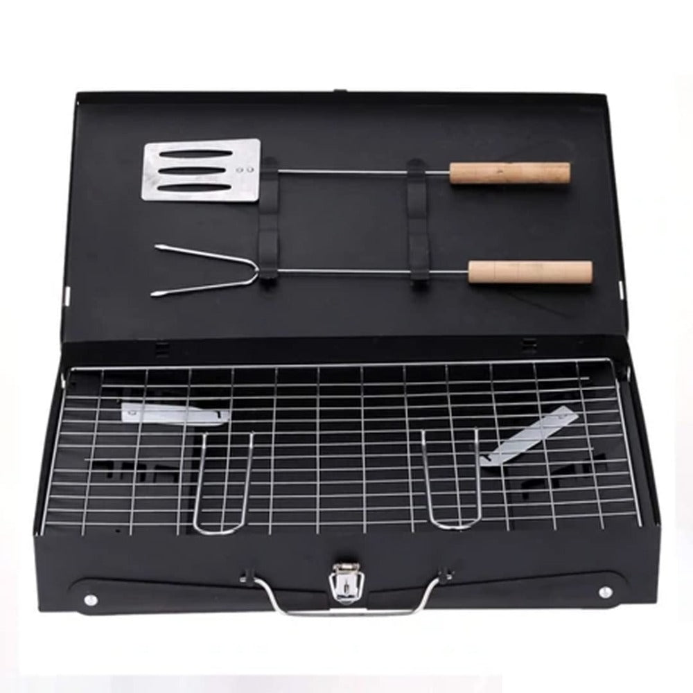 Portable Briefcase Style Charcoal Base Folding Barbecue Grill Toaster ...