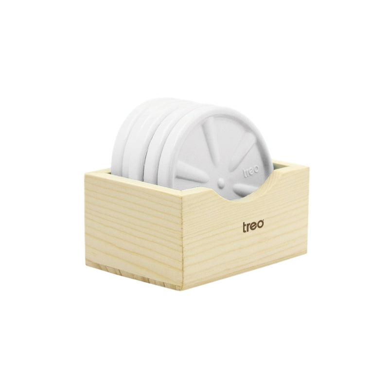 Treo Lid Cum Coaster with Wooden Stand - 5