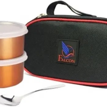 Falcon Tuff Double Wall Stainless Steel Lunch Box Copper Colour, Set of 2, 3, 4 Containers