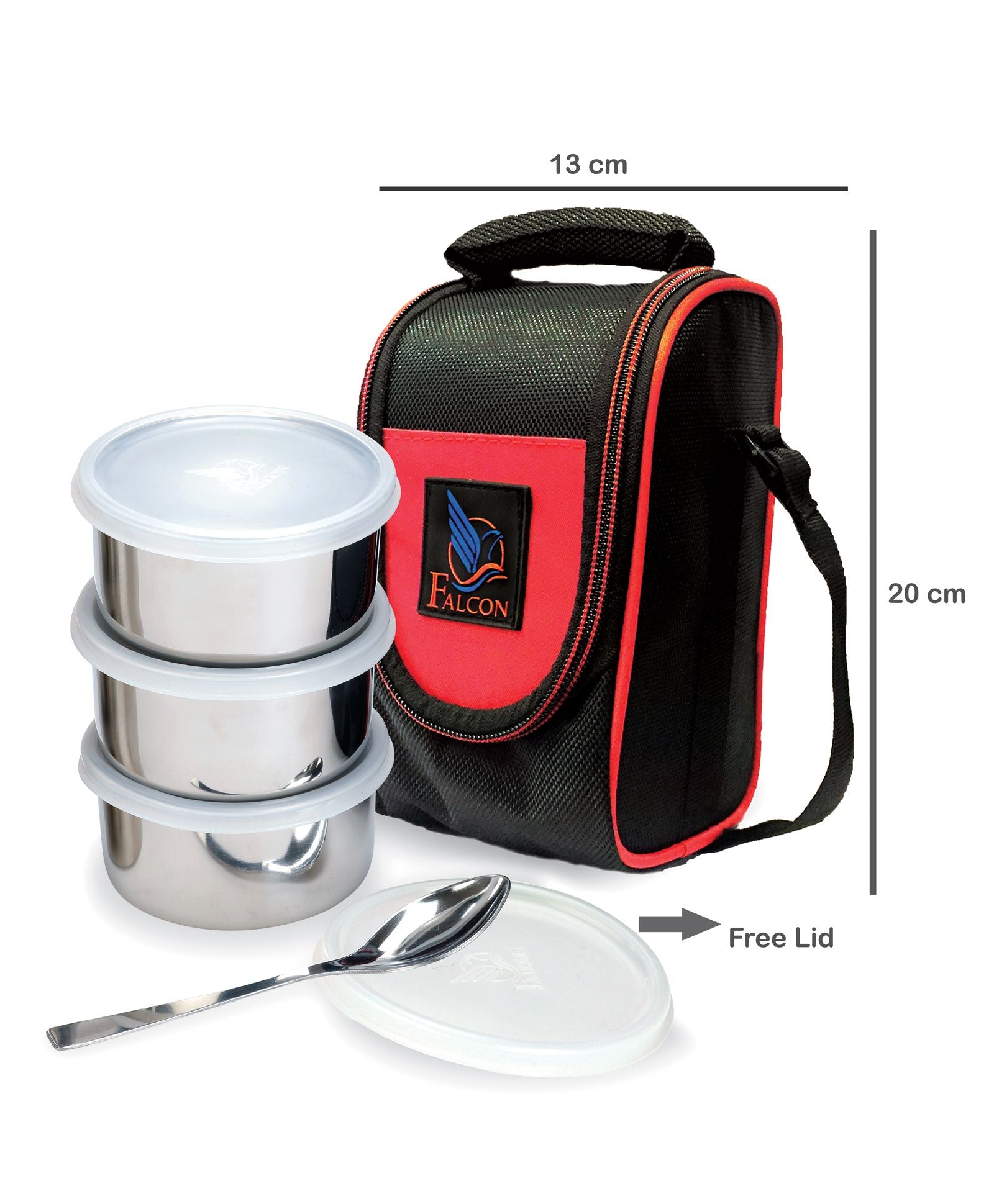 Falcon Tuff Double Wall Stainless Steel Lunch Box Copper Colour, Set of 2, 3, Containers