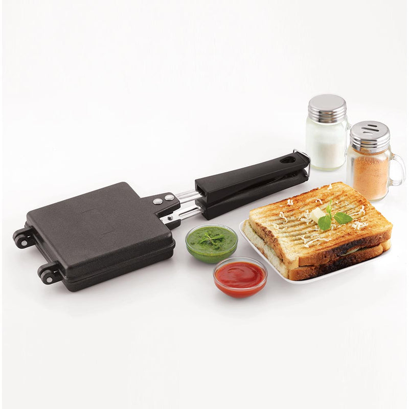 Komal Non-Stick Jumbo Gas Grill Toaster | Crispy Sandwich Maker for Large Size Bread | Black Finish from www.rasoishop.com