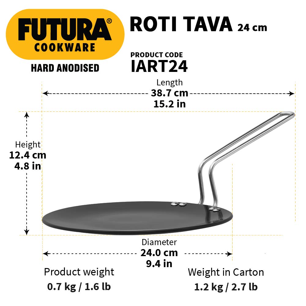 Hawkins Futura Hard Anodised 24 cm Roti Tawa - 3
