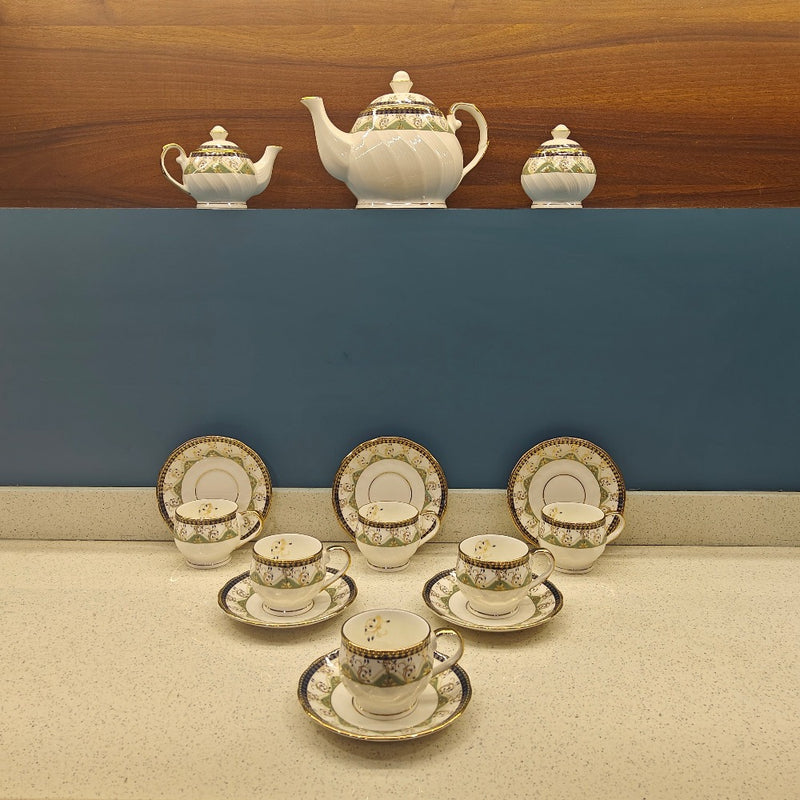 Oasis Luxury Pratibha Dinner Set of 58 Pieces - Premium Metallic Double Gold Chain Design - RSDGCH - 5