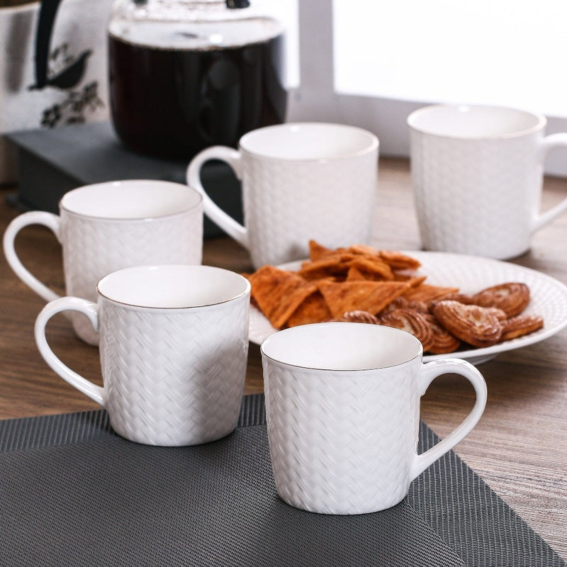 Clay Craft Cane Impression 220 ML Coffee & Tea Mugs - 1 