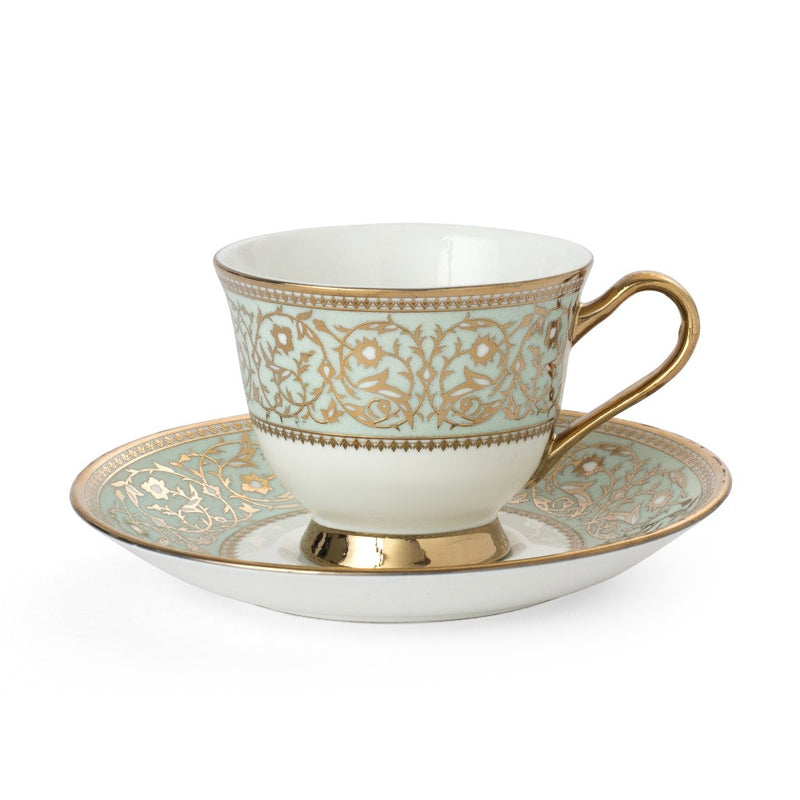 Clay Craft Ceramic New Georgian Emperor Ebony Golden Printed Tea Set - 4