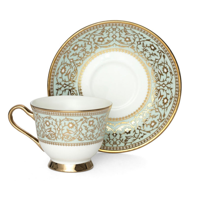 Clay Craft Ceramic New Georgian Emperor Ebony Golden Printed Tea Set - 5