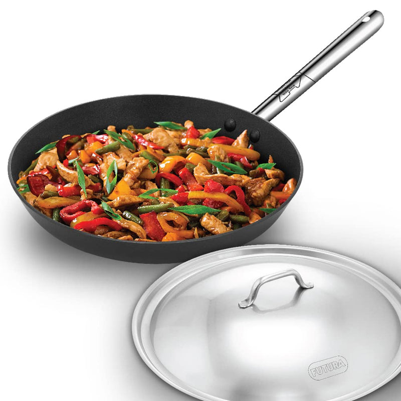 Hawkins Futura Nonstick 30 cm Frying Pan with Stainless Steel Lid - INFS30S - 1