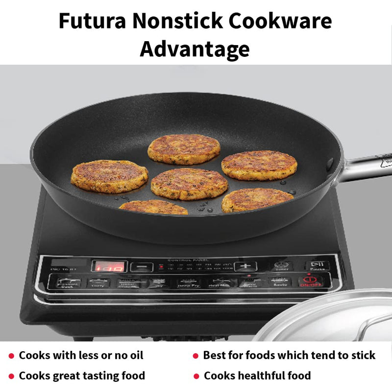 Hawkins Futura Nonstick 30 cm Frying Pan with Stainless Steel Lid - INFS30S - 4