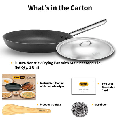 Hawkins Futura Nonstick 30 cm Frying Pan with Stainless Steel Lid - INFS30S - 7