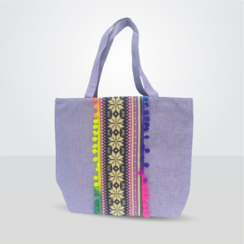 RasoiShop Colorful Cotton Eco-Friendly Shopping Bag - Purple - 1