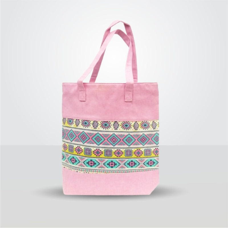 RasoiShop Colorful Cotton Eco-Friendly Shopping Bag - Pink - 5