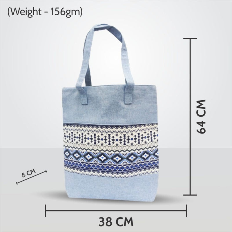 RasoiShop Colorful Cotton Eco-Friendly Shopping Bag - Blue - 10