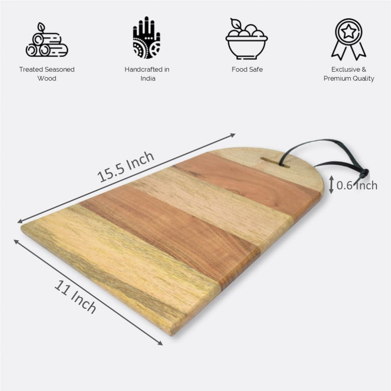 Rasoishop Wooden Handcrafted Multi wood Striped Chopping Board - BB0014 - 4