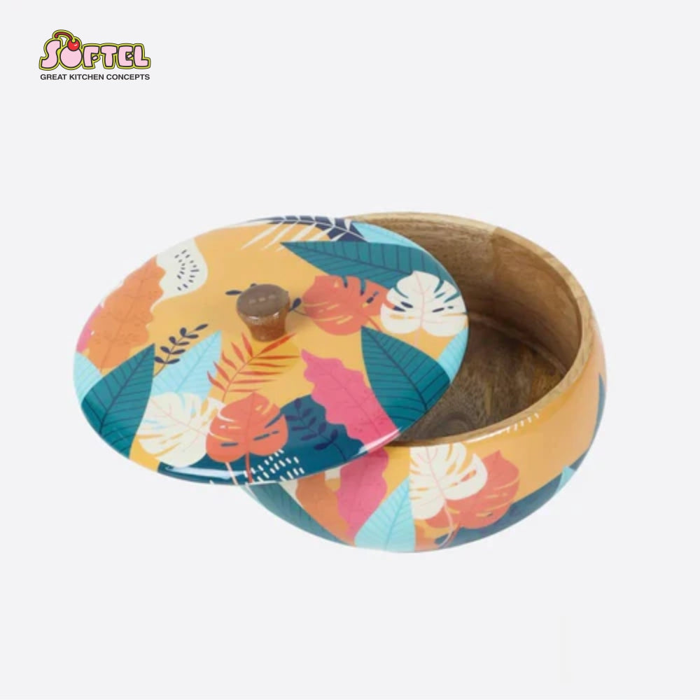 Softel Handcrafted Wooden Casserole | Roti Box | Round Roti Dabba with ...