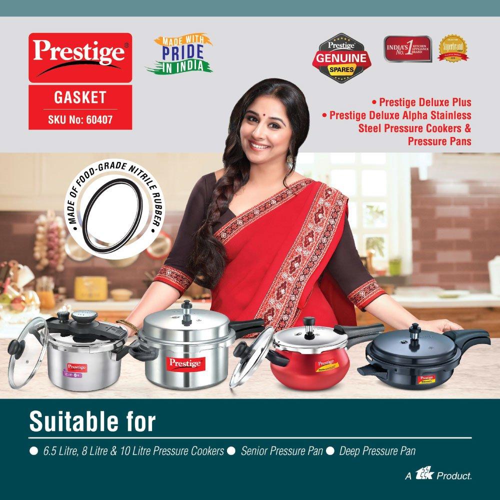 Prestige Deluxe Stainless Steel Senior Pressure Cooker Gasket PR60407 Black Pc