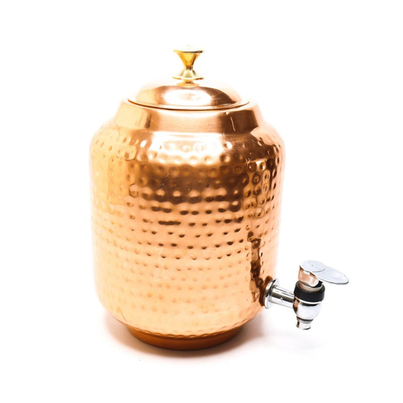 LaCoppera Hammered Copper Table Top Matka (Water Dispenser) with Tap - 10 Litre - 3