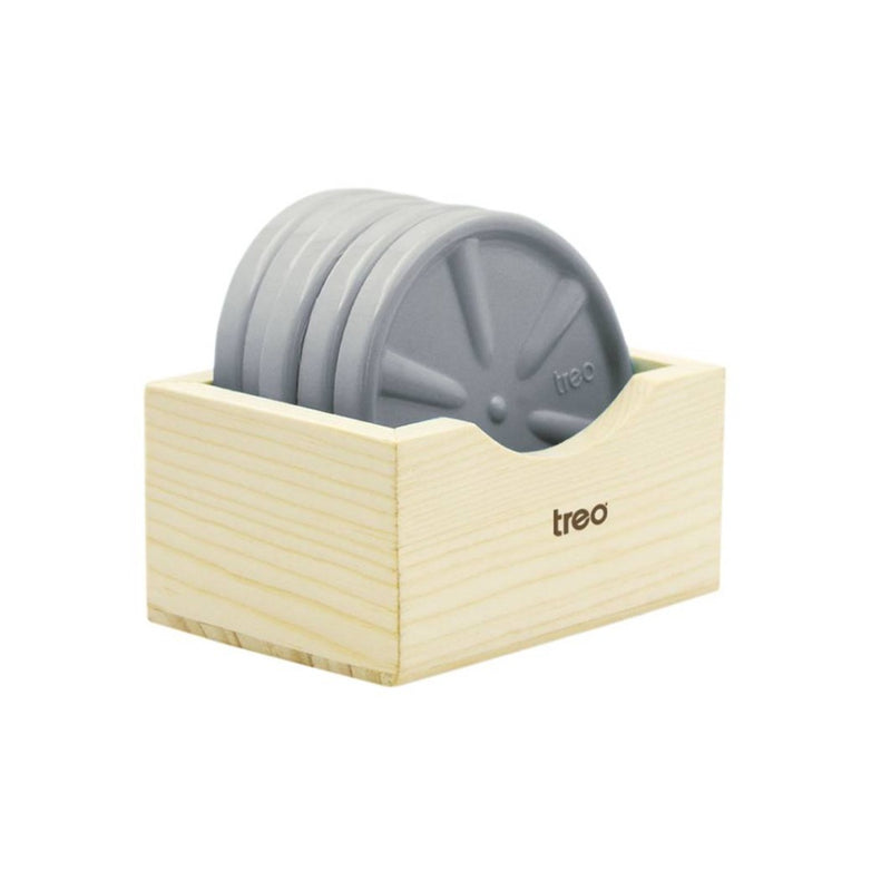 Treo Lid Cum Coaster with Wooden Stand - 12