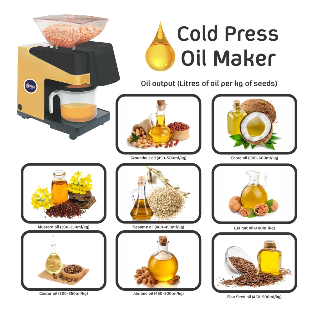 Softel Domestic 450 Watts Fully Automatic Cold Press Oil Maker Machine - Table Top ABS Model - 5