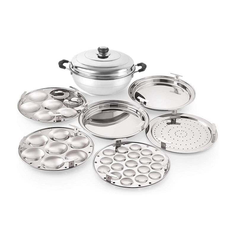 Softel Stainless Steel Multi Kadai, Induction Base with 6 Plates - 3