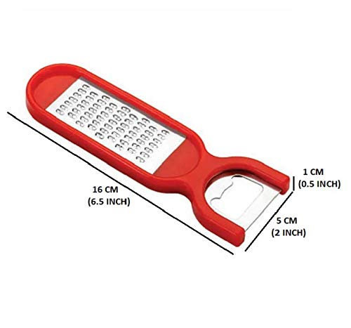 Nestwell 2 in 1 Cheese Grater and Bottle Opener Multipurpose Kitchen Tools (Red)