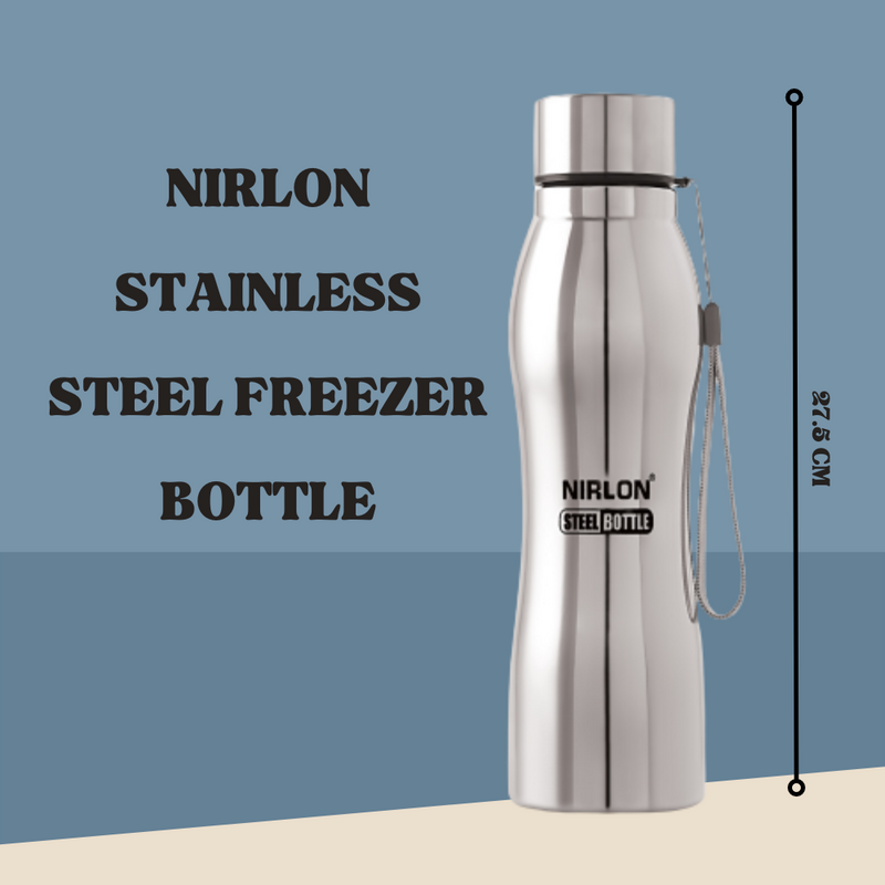 Nirlon Stainless Steel Freezer Bottle- Hexa 1000 Ml - (Mirror Finish)