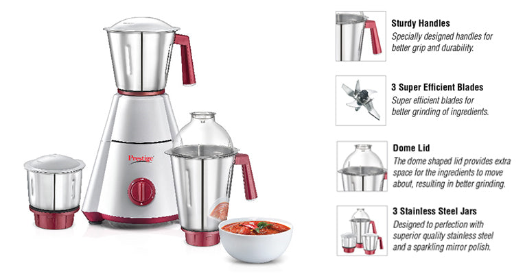 Prestige Nakshatra Plus Mixer Grinder 750W PR41353 With three jars