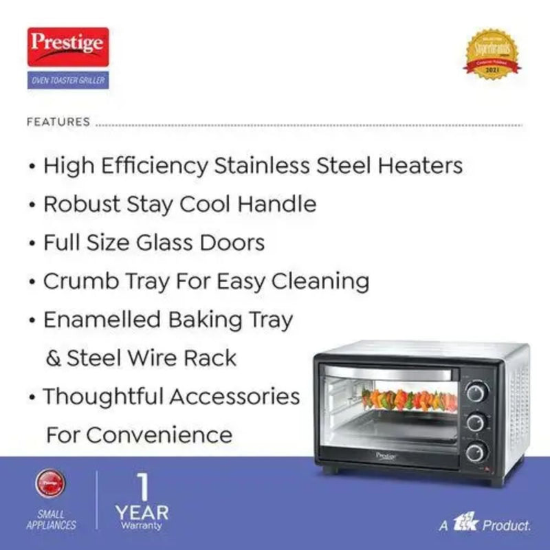 Prestige POTG 28 Litre RC Oven Toaster Griller with Convection and Air Fryer Function - 3