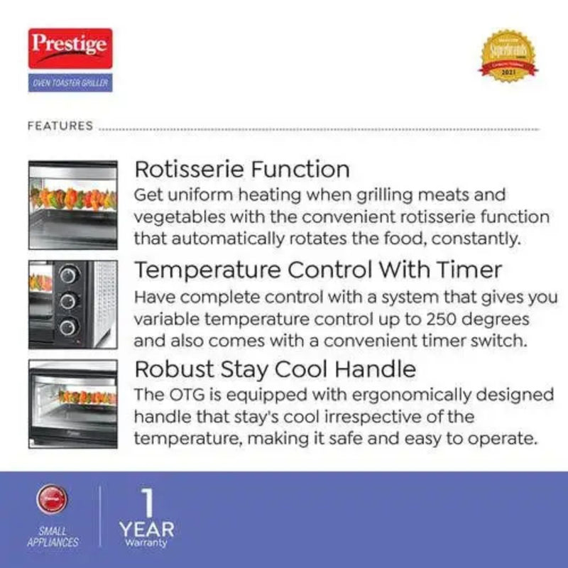 Prestige POTG 28 Litre RC Oven Toaster Griller with Convection and Air