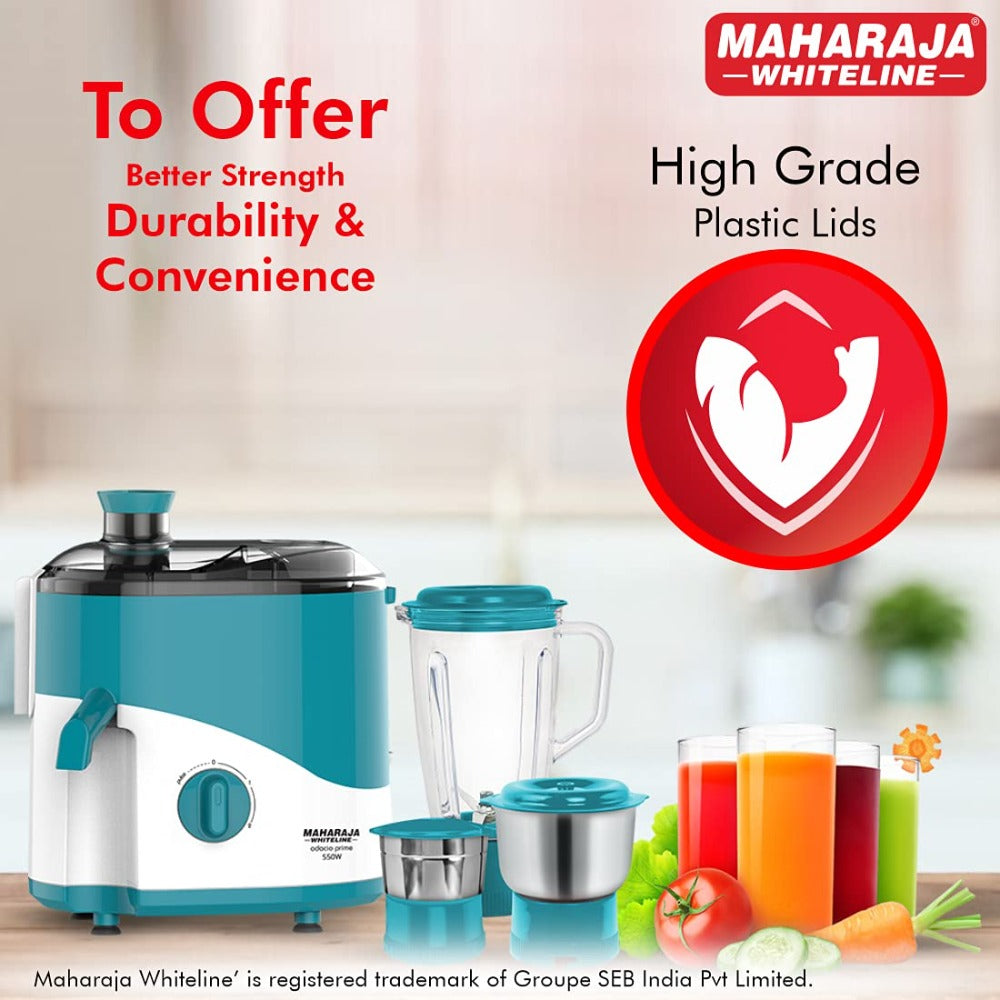 Maharaja Whiteline Odacio Prime 550 Watt Juicer Mixer Grinder with 3 Jars - 8